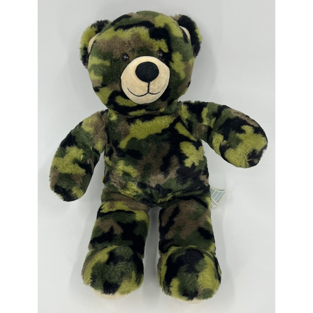 Build a Bear Camouflage 16" Teddy Bear Plush Stuffed Animal Military Camo Toy